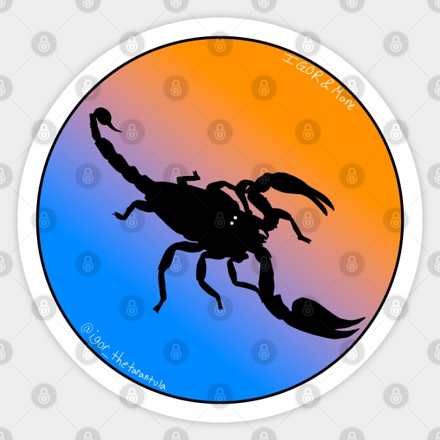 Scorpion Light Blue/Orange Gradient Sticker by IgorAndMore